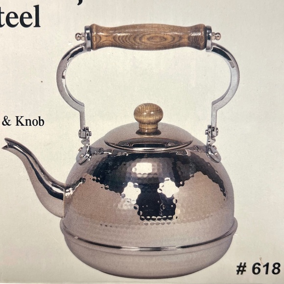 NEW Old Dutch Decorative Hammered Stainless Steel Teakettle - 2qt - Picture 1 of 2